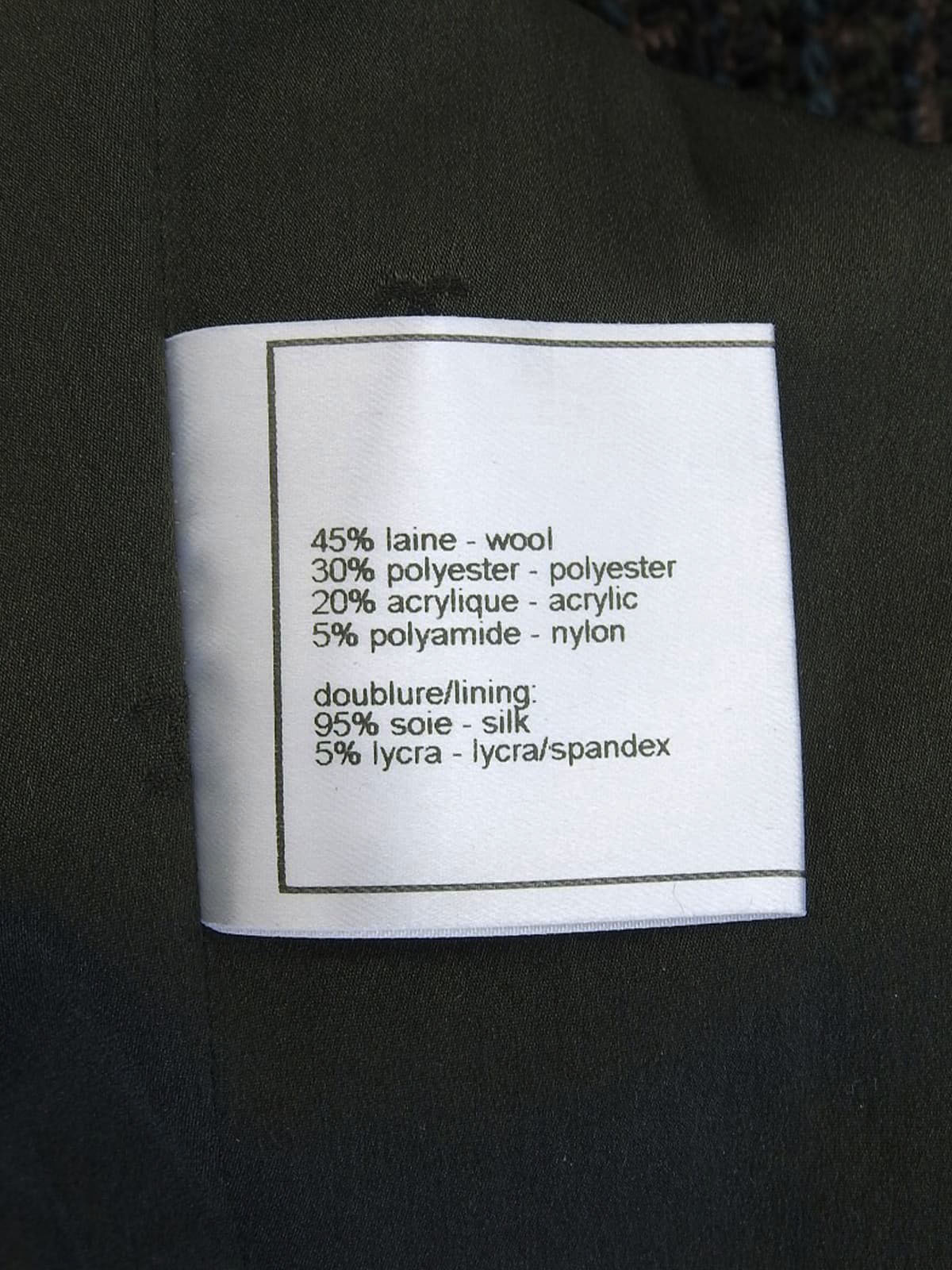 1998年製 ツイードCCマークボタンセットアップ ダークグリーン/マルチ