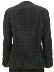 1998年製 ツイードCCマークボタンセットアップ ダークグリーン/マルチ