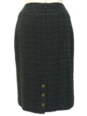 1998年製 ツイードCCマークボタンセットアップ ダークグリーン/マルチ