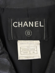 2001年製 レザーCCボタンロングコート ブラック