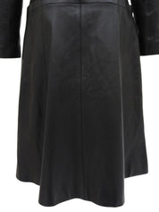 2001年製 レザーCCボタンロングコート ブラック