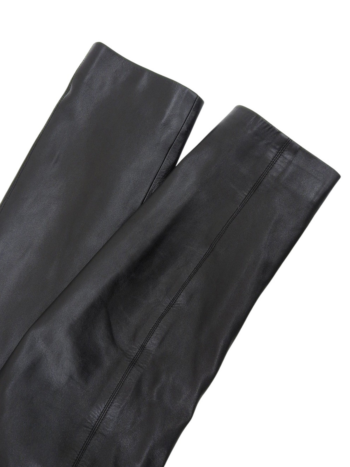 2001年製 レザーCCボタンロングコート ブラック