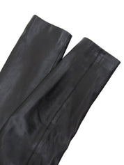 2001年製 レザーCCボタンロングコート ブラック