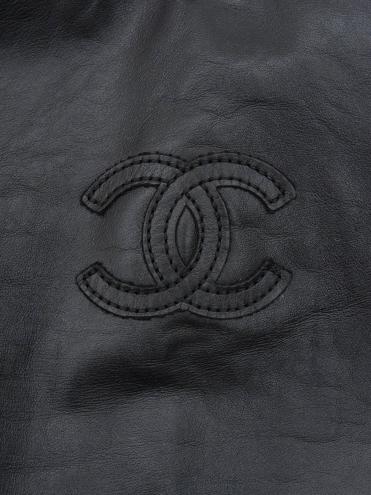 カーフスキンCCマークライダースジャケット ブラック