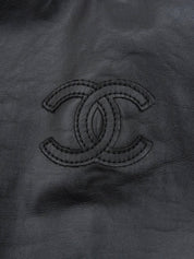 カーフスキンCCマークライダースジャケット ブラック