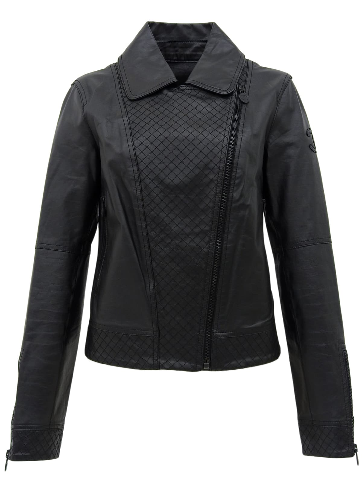 カーフスキンCCマークライダースジャケット ブラック