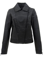 カーフスキンCCマークライダースジャケット ブラック