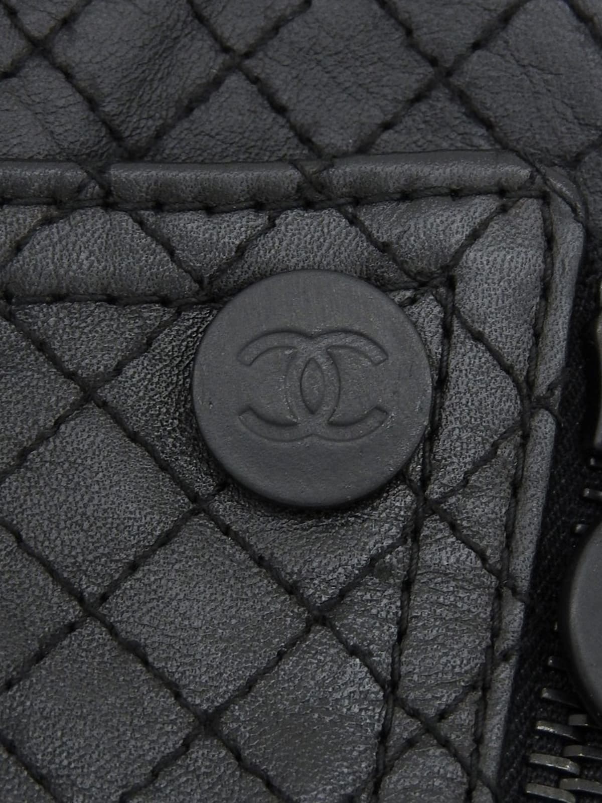 カーフスキンCCマークライダースジャケット ブラック