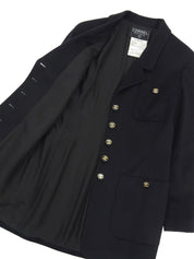 1993年製 カシミアCCマークボタンコート ブラック