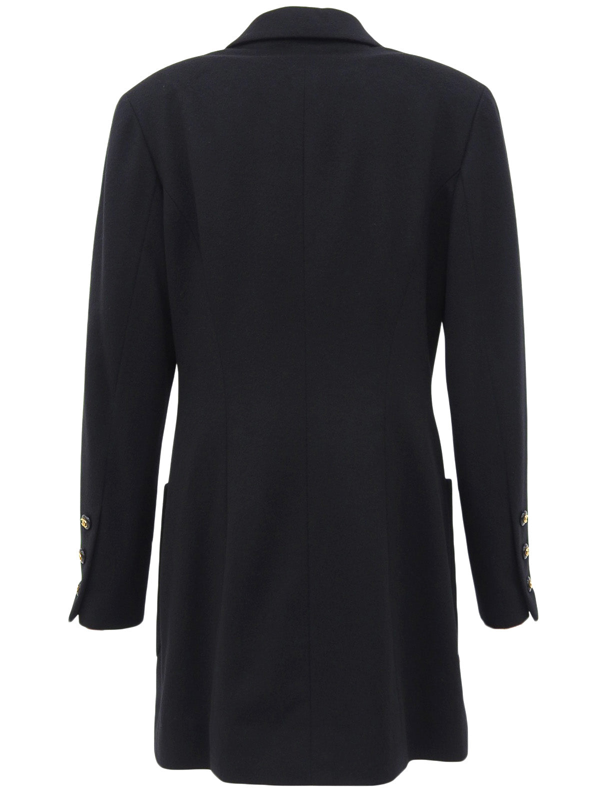 1993年製 カシミアCCマークボタンコート ブラック