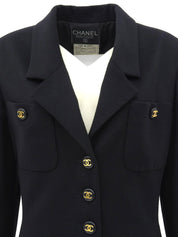 1993年製 カシミアCCマークボタンコート ブラック