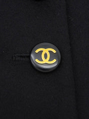 1993年製 カシミアCCマークボタンコート ブラック