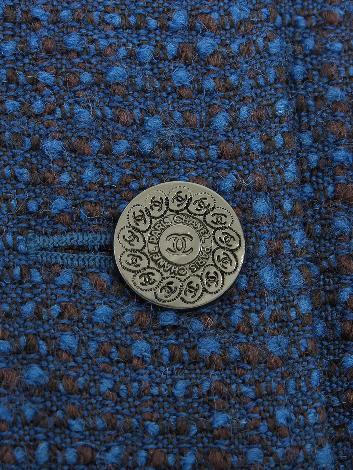 1997年製 CCマークデザインボタンジャケット ブルー/ブラウン