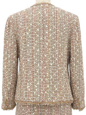 2006年製 ツイードCCマークボタンセットアップ ベージュ/ホワイト/マルチ