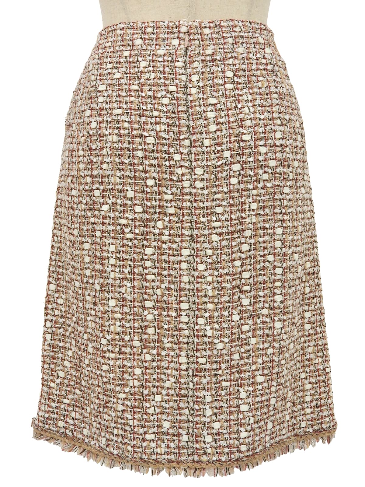 2006年製 ツイードCCマークボタンセットアップ ベージュ/ホワイト/マルチ