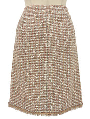 2006年製 ツイードCCマークボタンセットアップ ベージュ/ホワイト/マルチ