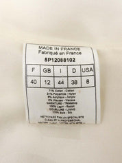 ファーパドロックロゴボタンロングコート ホワイト/ブラウン