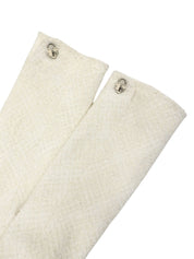 ファーパドロックロゴボタンロングコート ホワイト/ブラウン