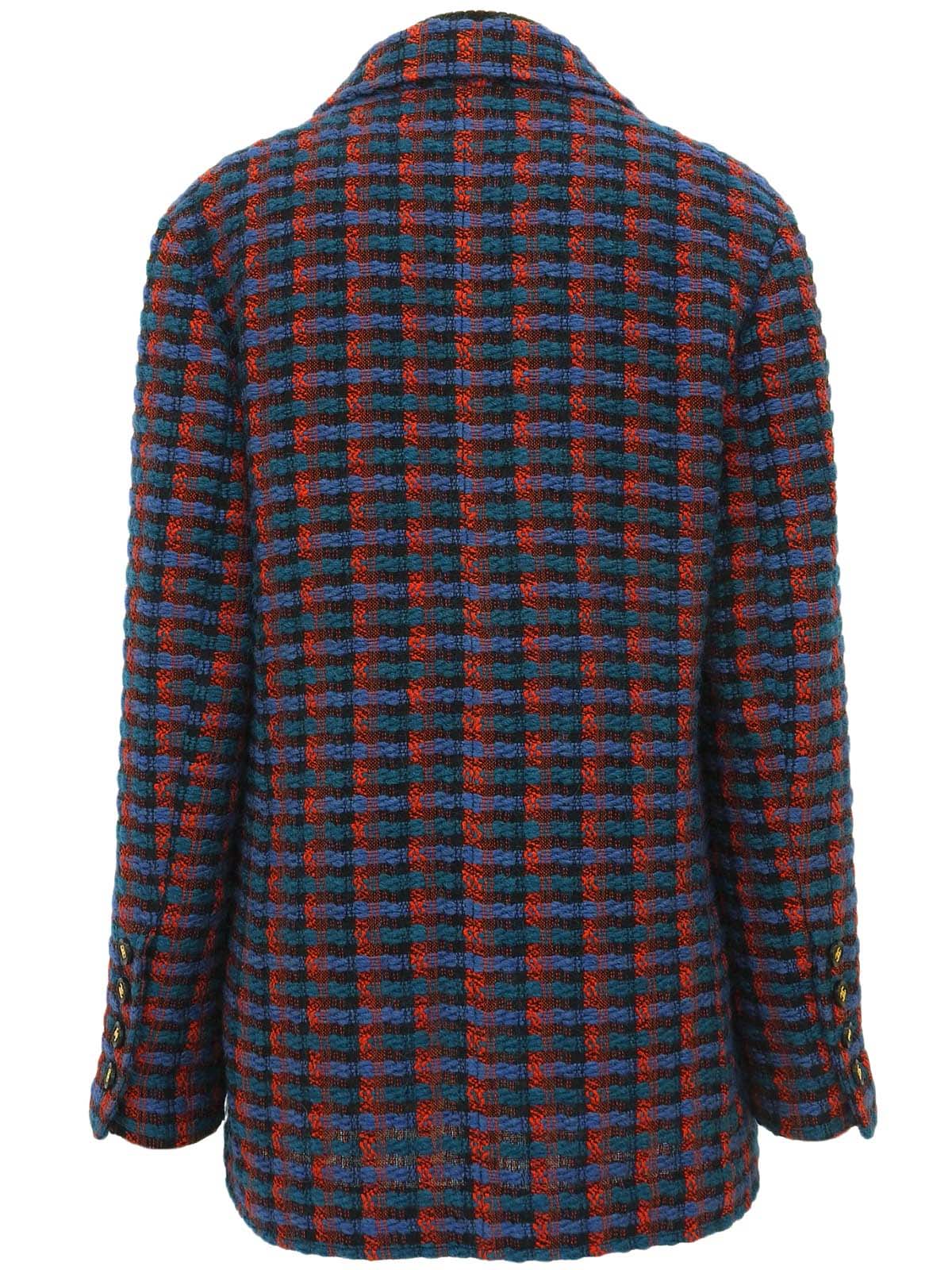 1995年製 チェックパターンCCマークボタンアンサンブル ブルー/レッド/ブラック