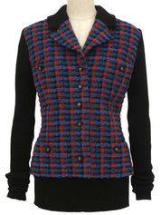 1995年製 チェックパターンCCマークボタンアンサンブル ブルー/レッド/ブラック