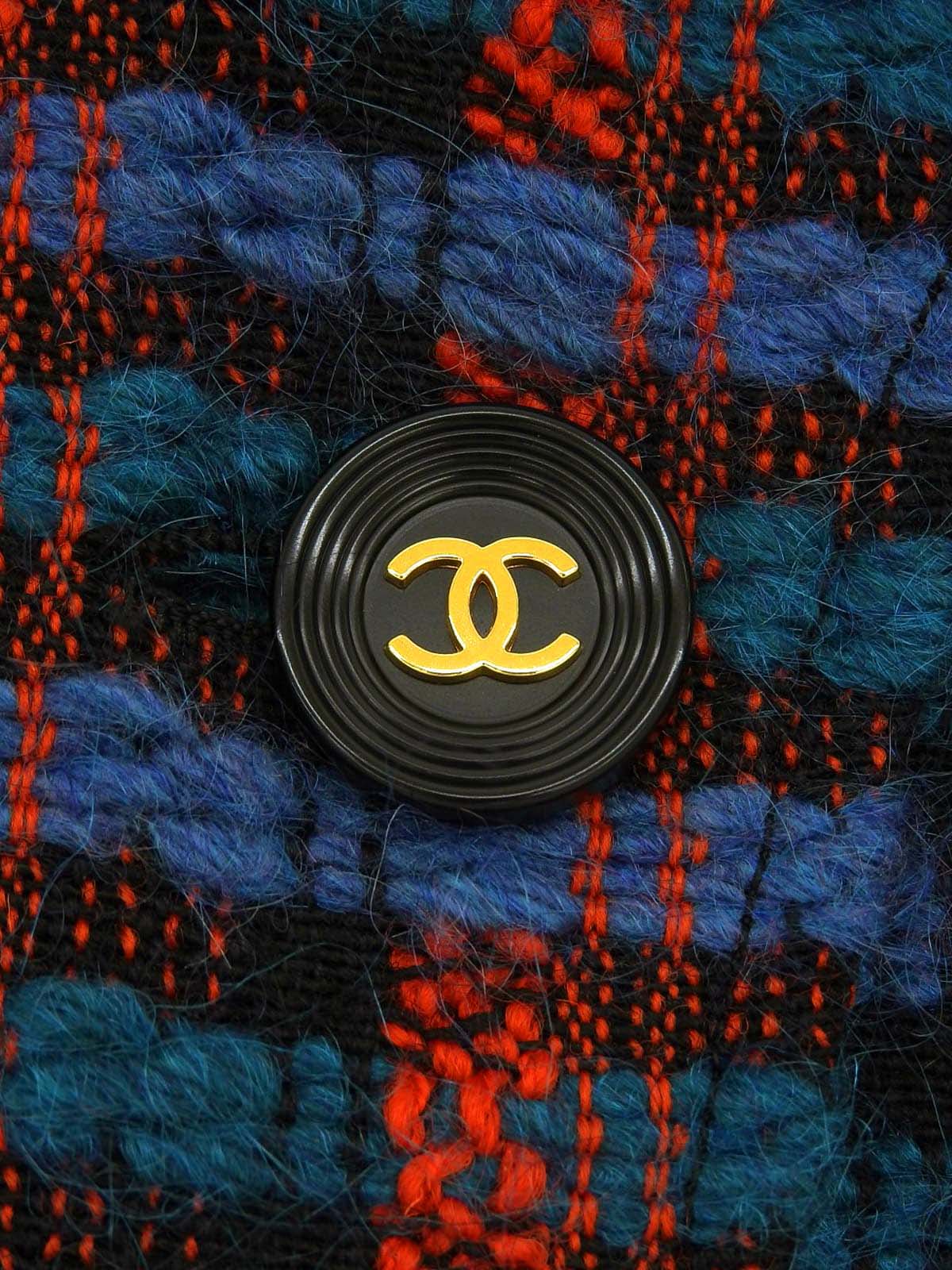 1995年製 チェックパターンCCマークボタンアンサンブル ブルー/レッド/ブラック