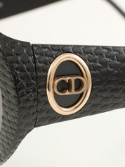 Crocodile Pattern Side Logo Plate Sunglasses in Black