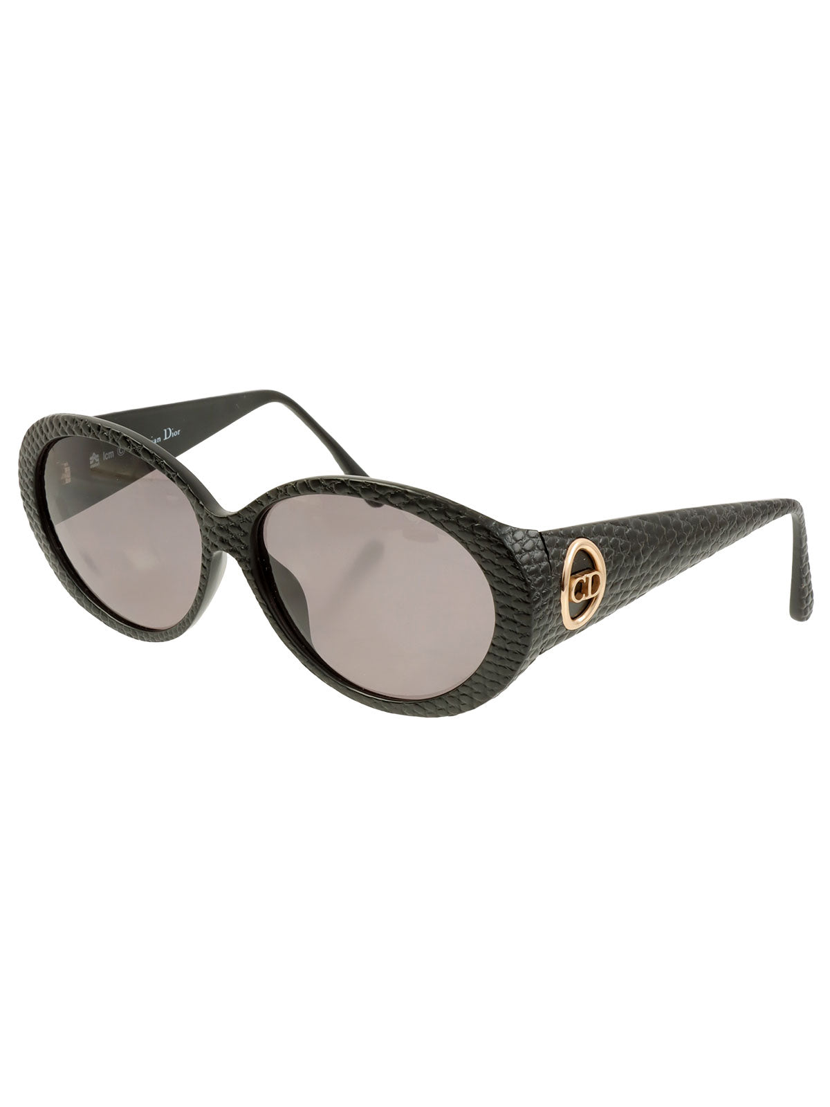 Crocodile Pattern Side Logo Plate Sunglasses in Black
