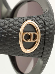 黑色鳄鱼纹侧标太阳镜