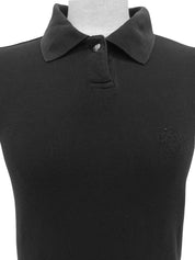 Medusa Embroidered Polo Shirt in Black