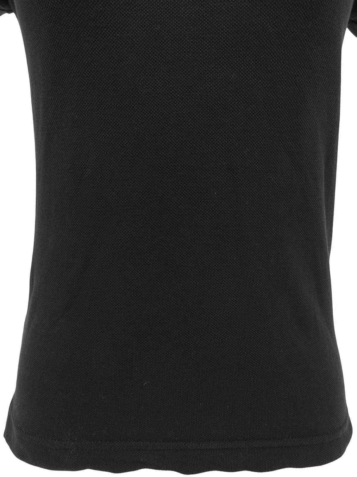 Medusa Embroidered Polo Shirt in Black