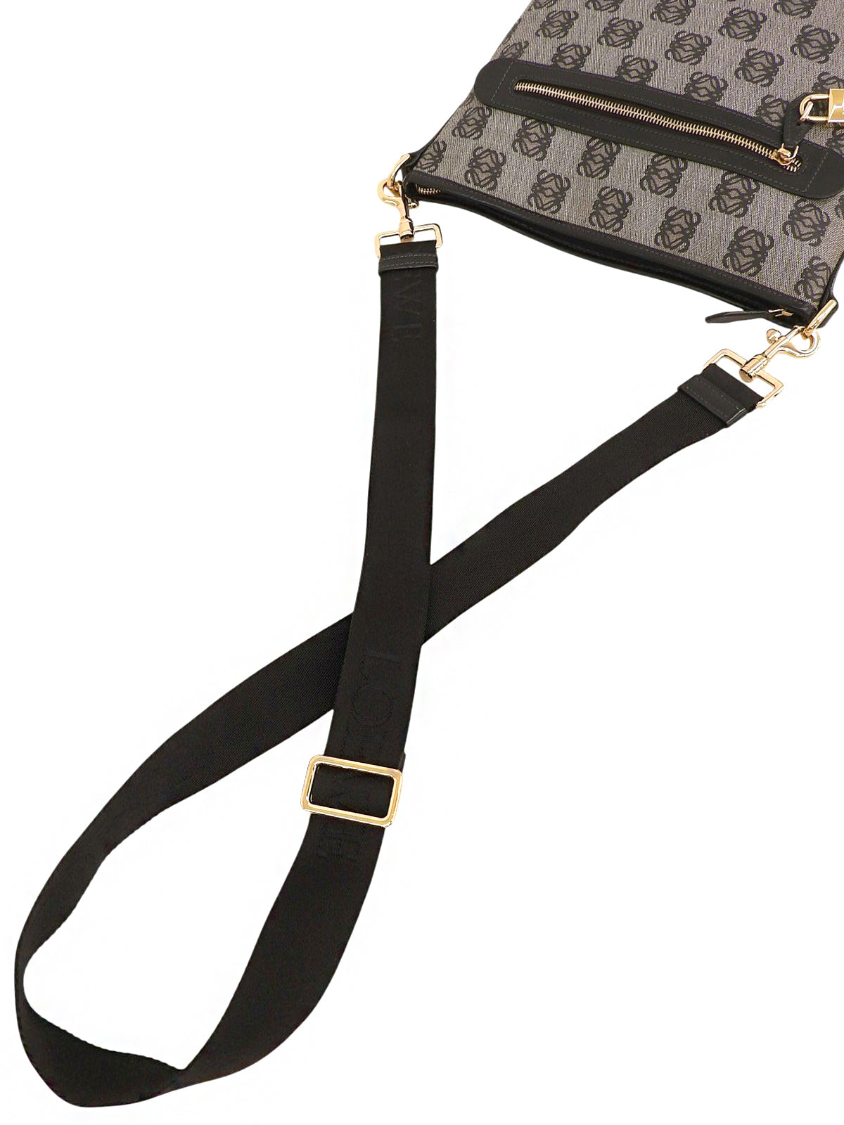 Anagram Pattern Shoulder Bag Black/Gray