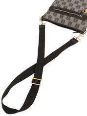 Anagram Pattern Shoulder Bag Black/Gray