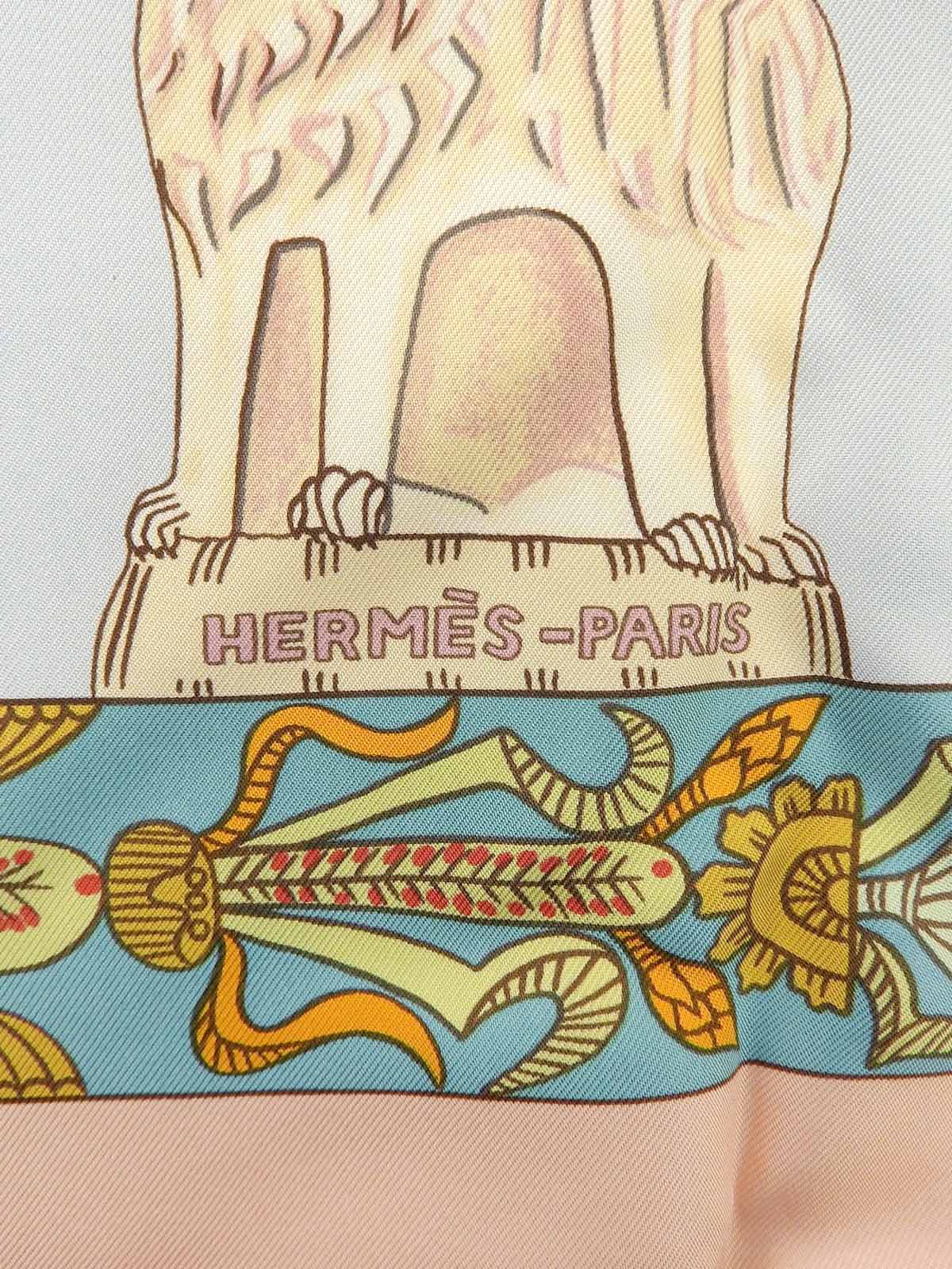 カレ90 Toranaパターンスカーフ ライトブルー/サーモンピンク/マルチ