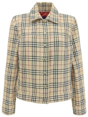 チェックパターンロゴボタンジャケット ベージュ/マルチ