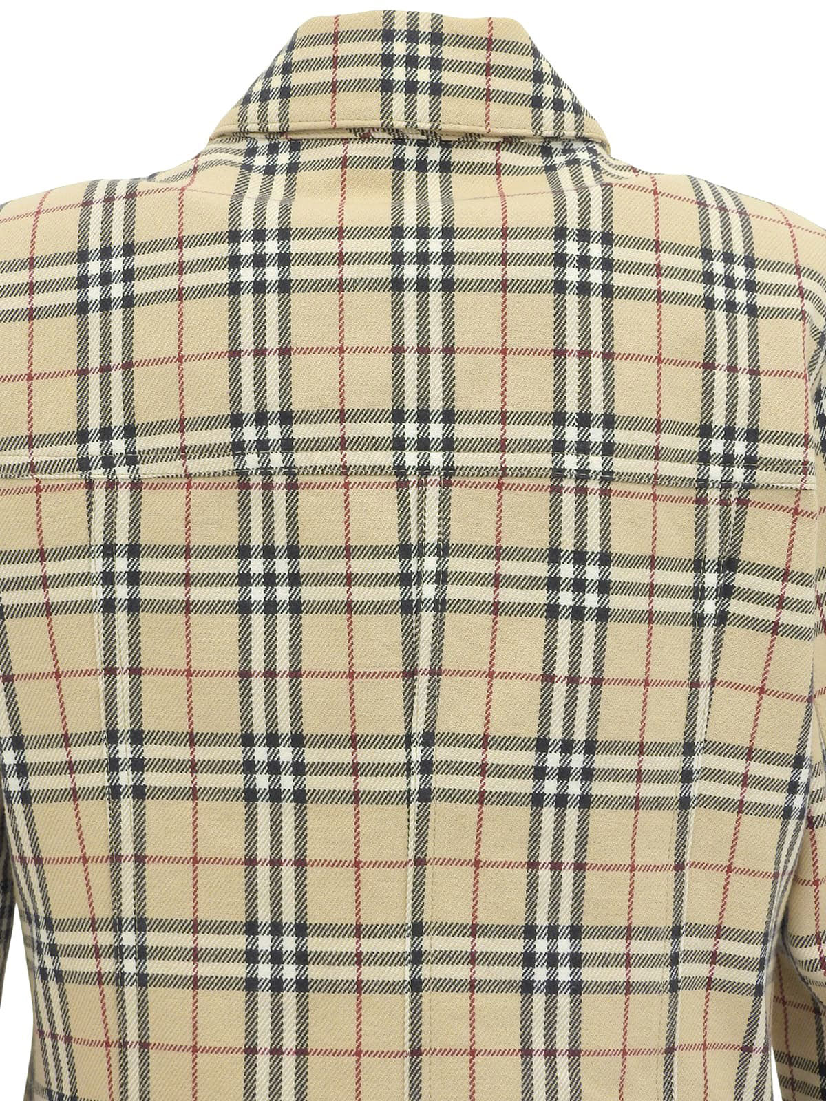 Check Pattern Logo Button Jacket in Beige/Multi