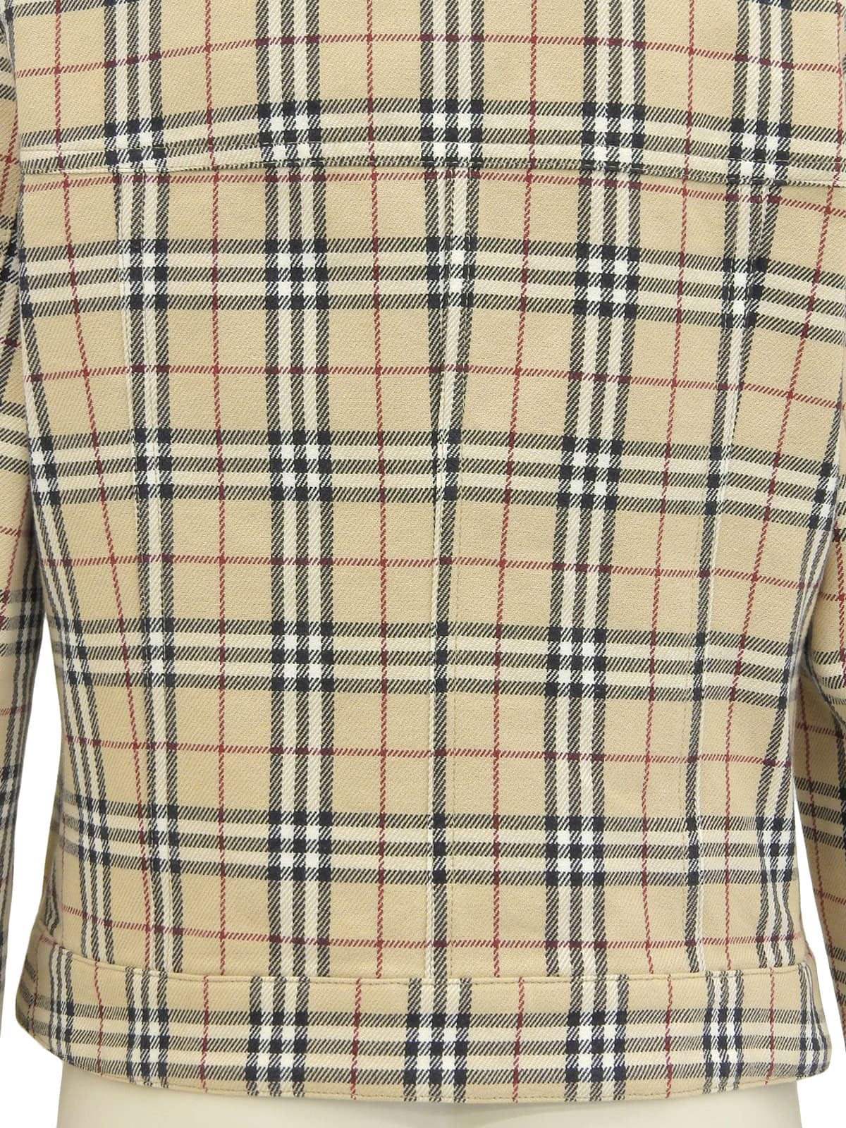 チェックパターンロゴボタンジャケット ベージュ/マルチ