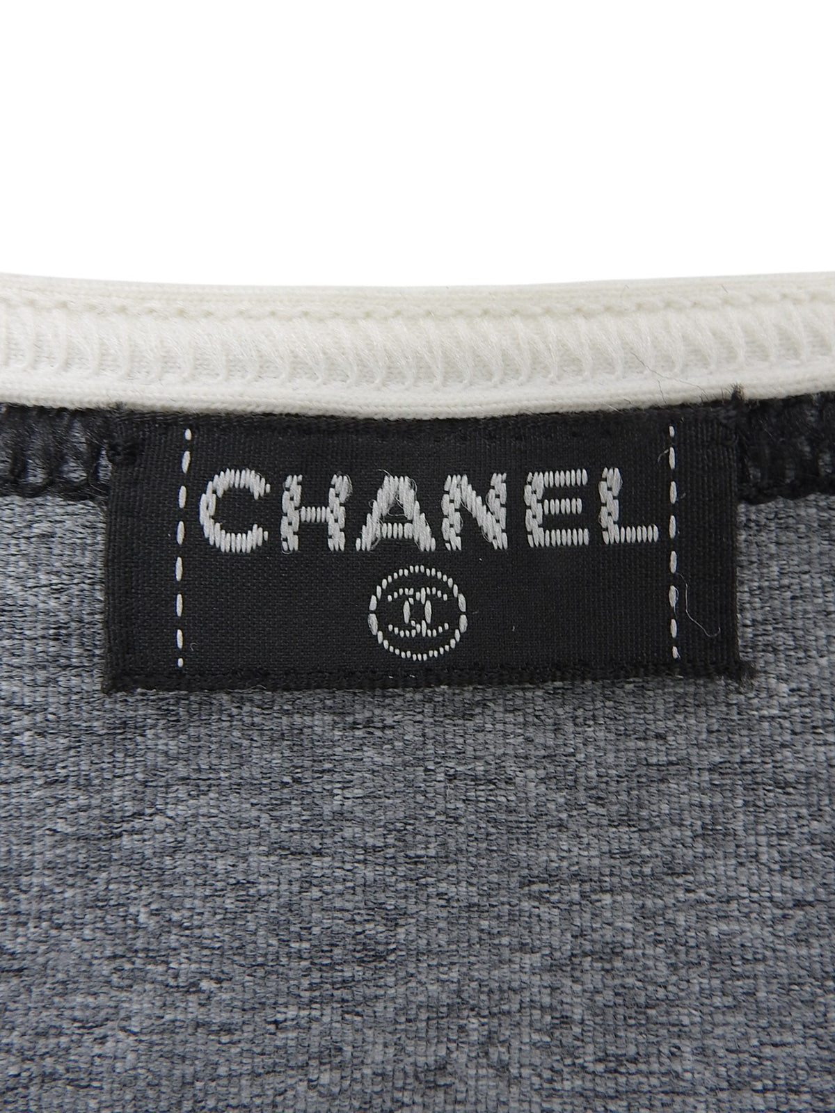 CCマーク刺繍半袖ワンピース グレー/マルチ