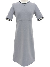 CC Mark Embroidered Short Sleeve Dress Gray/Multi