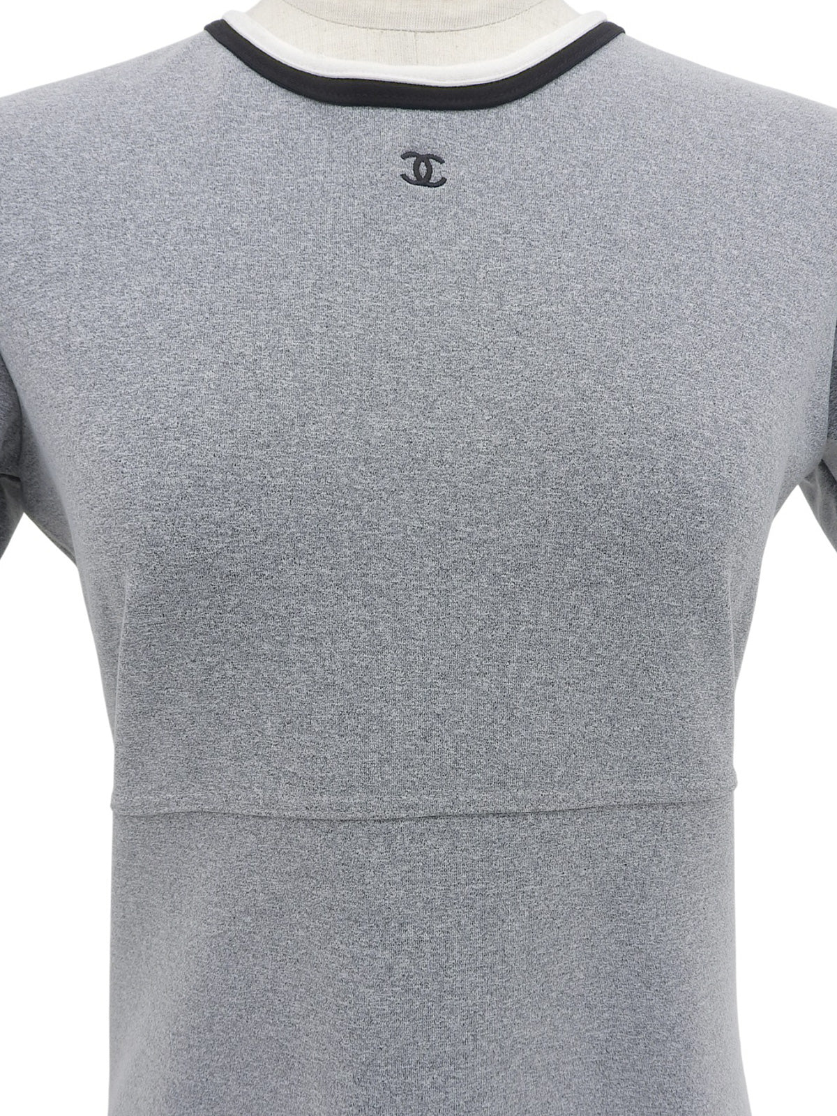 CC Mark Embroidered Short Sleeve Dress Gray/Multi