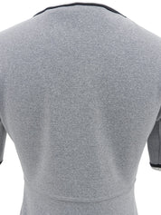 CC Mark Embroidered Short Sleeve Dress Gray/Multi