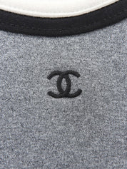 CC Mark Embroidered Short Sleeve Dress Gray/Multi