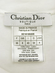 ラインストーンフラワーデザインTシャツ ホワイト