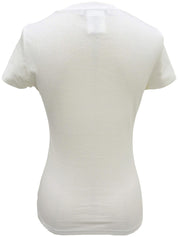 ラインストーンフラワーデザインTシャツ ホワイト