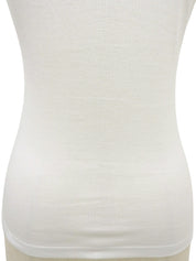 White Rhinestone Flower Design T-shirt