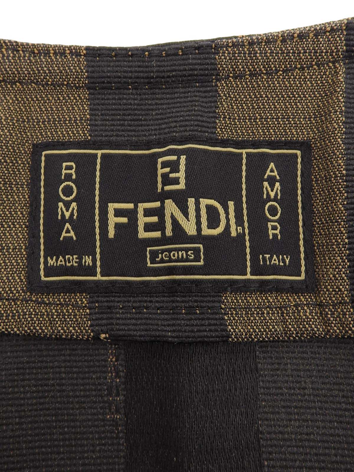 ペカンパターンロゴボタンベスト ブラウン/ブラック