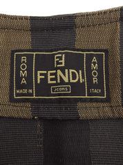 ペカンパターンロゴボタンベスト ブラウン/ブラック