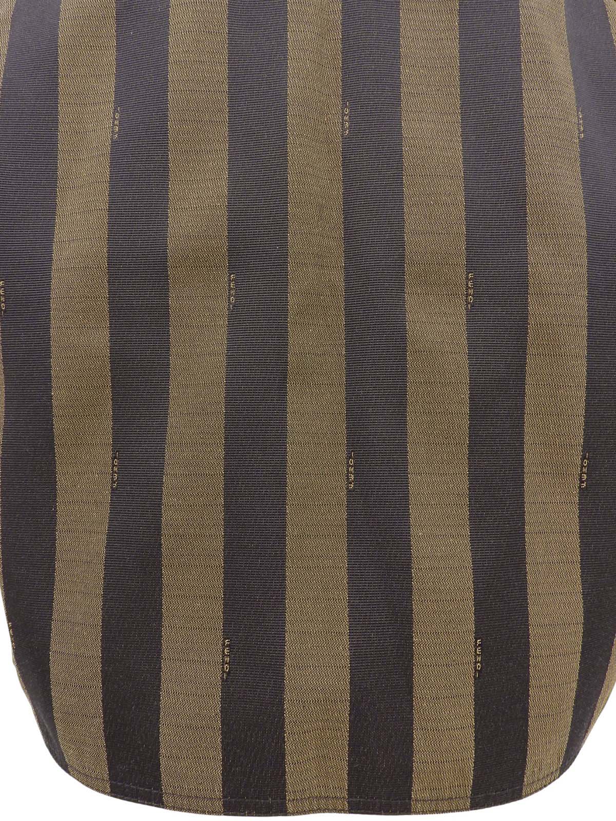 ペカンパターンロゴボタンベスト ブラウン/ブラック