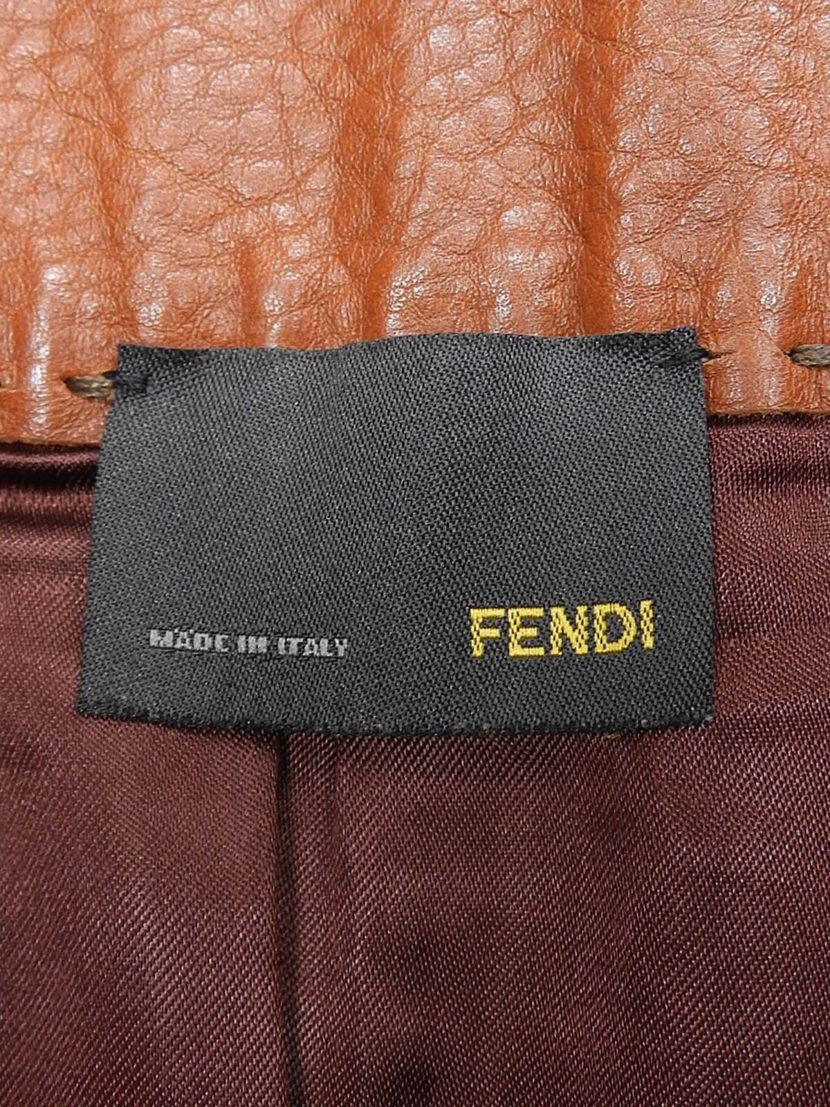 レザーステッチデザインスカート ブラウン