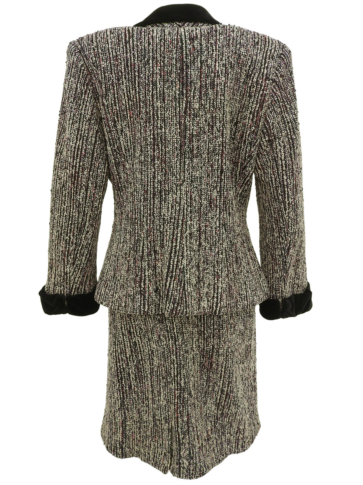 ツイードマカダムボタンセットアップ パープル/ブラック/マルチ