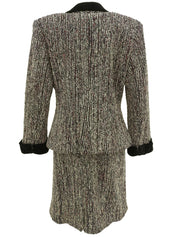 ツイードマカダムボタンセットアップ パープル/ブラック/マルチ